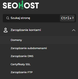 Dodawanie domeny w panelu DirectAdmin SEOHOST – przycisk Dodaj nową